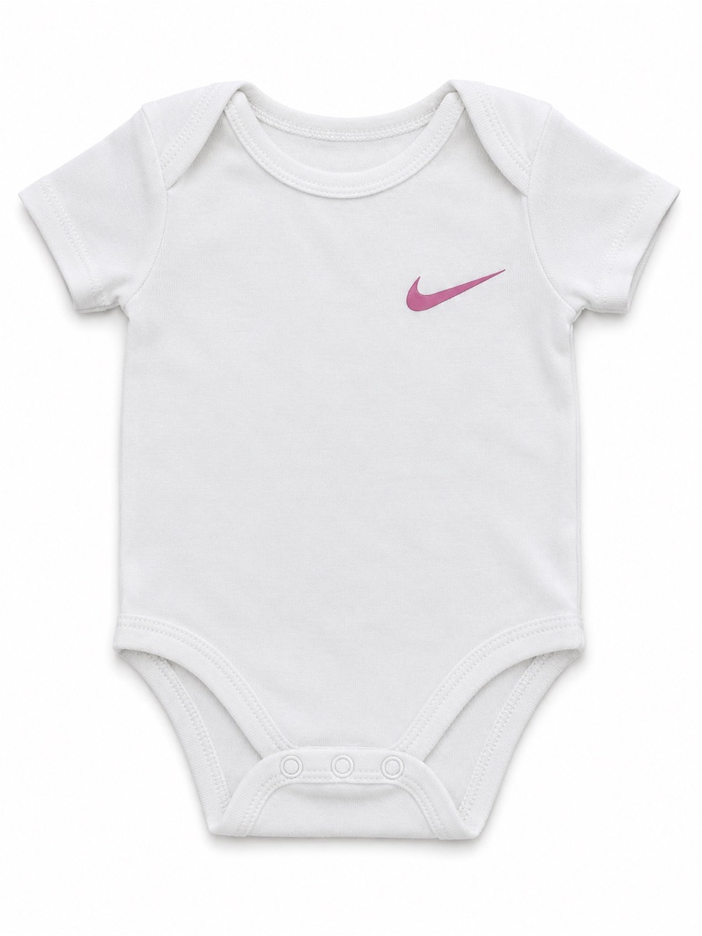 Nike White Bodysuit with Pink Swoosh - Baby One Piece
